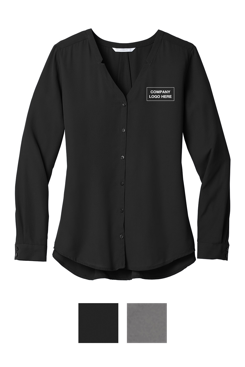 Port Authority® Ladies Long Sleeve Button-Front Blouse